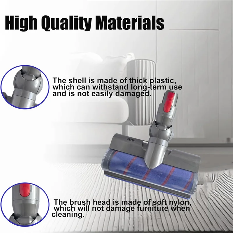 

B88B-Vacuum Attachments Motor Head For Dyson V7 V8 V10 V11 V15 Cordless Vacuums Brus With LED Dust Lights For Carpet Floor