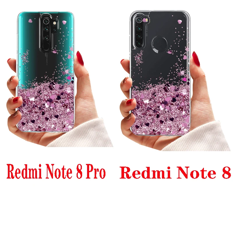 Redmi Note 8 2021 Glitter Liquid Case For Xiaomi Redmi Note 8T 8 Pro Silicone Coque Dynamic Qicksand Star Cover