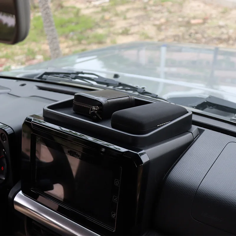 

Car Center Console Storage Box Organizer Tray With Mat Pad for Suzuki Jimny 2019 2020 2021 2022 2023 Interior Accessories Black