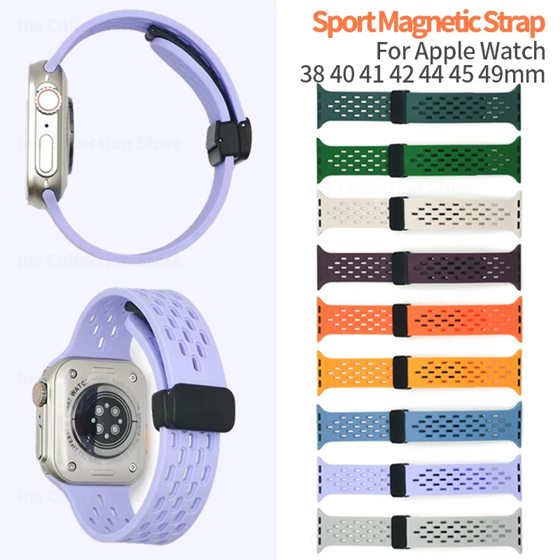 

Soft Silicone Strap for Apple Watch Band Ultra 49mm 45mm 44mm 42 38 40 41mm Sport Bracelet for IWatch Series 8 7 SE 6 5 4 3 Belt