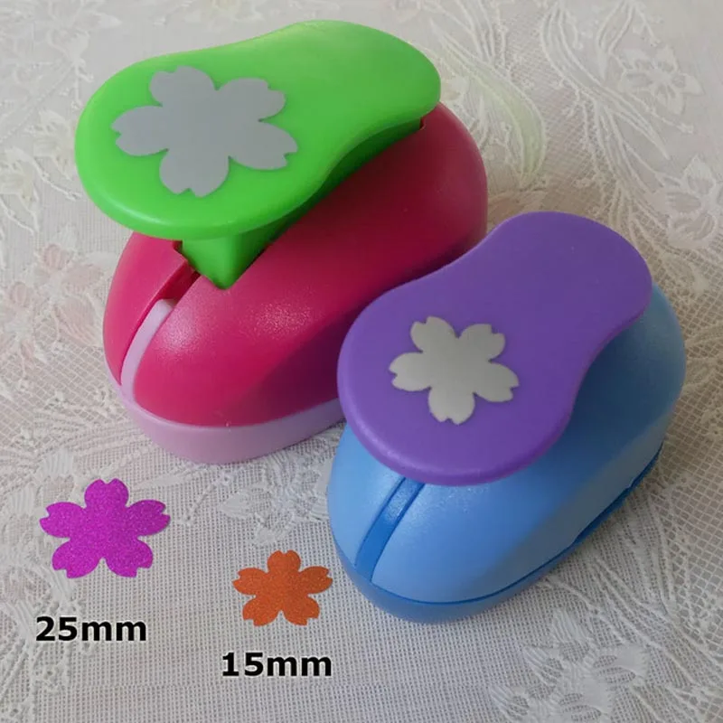 2pcs 2.5cm 1.6cm Petal Flower Circle Round Craft Hole Punch Set Scrapbooking School Paper Puncher EVA Foam Cutting Tool