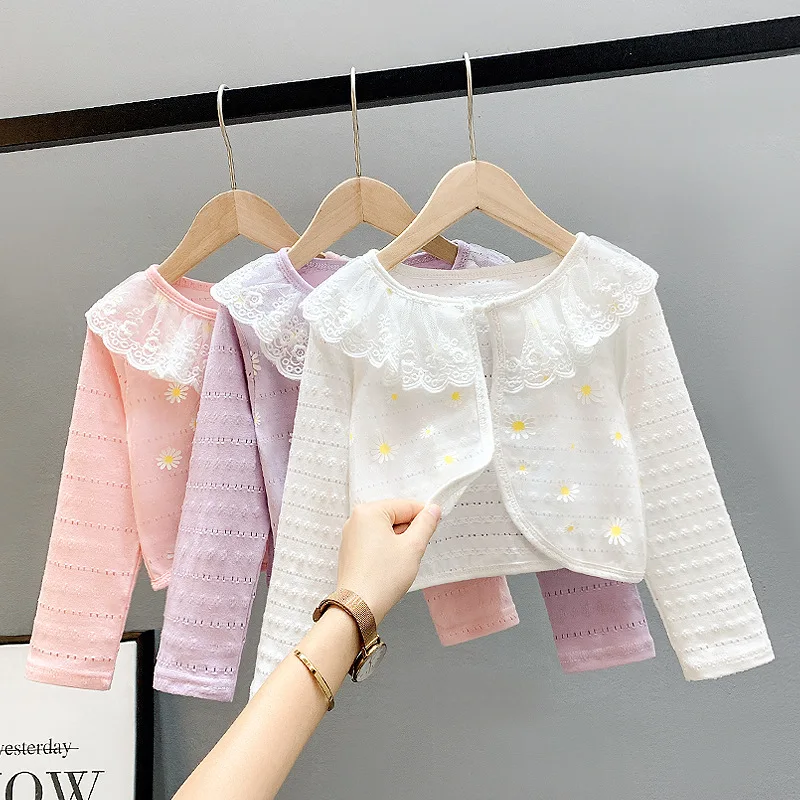 4-9 Years Girls Shawl Spring And Summer Outer Tops Children's Sun Protection Clothing Autumn Air-conditioning Shirts