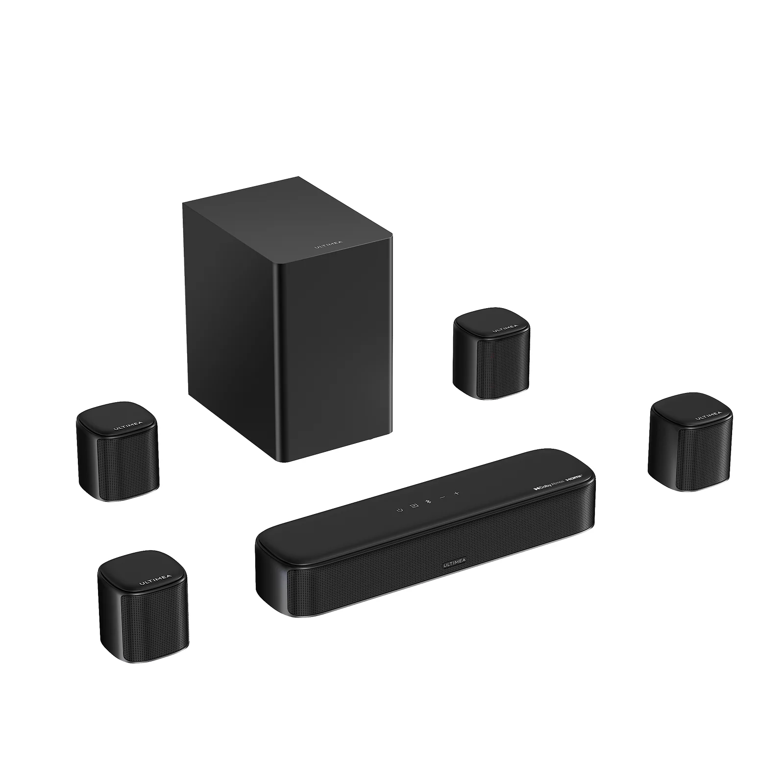 ULTIMEA Aura S5T 420W 7.1ch Soundbar met Dolby Atmos voor TV, Surround Sound-systeem met 5.25" subwoofer & 4 surround speakers