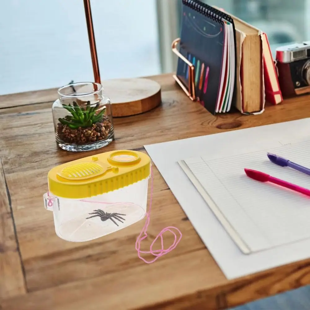 Com lupa ferramenta de exploração da natureza ao ar livre kit de acampamento transparente à prova d & kit coletor de insetos kit explorador