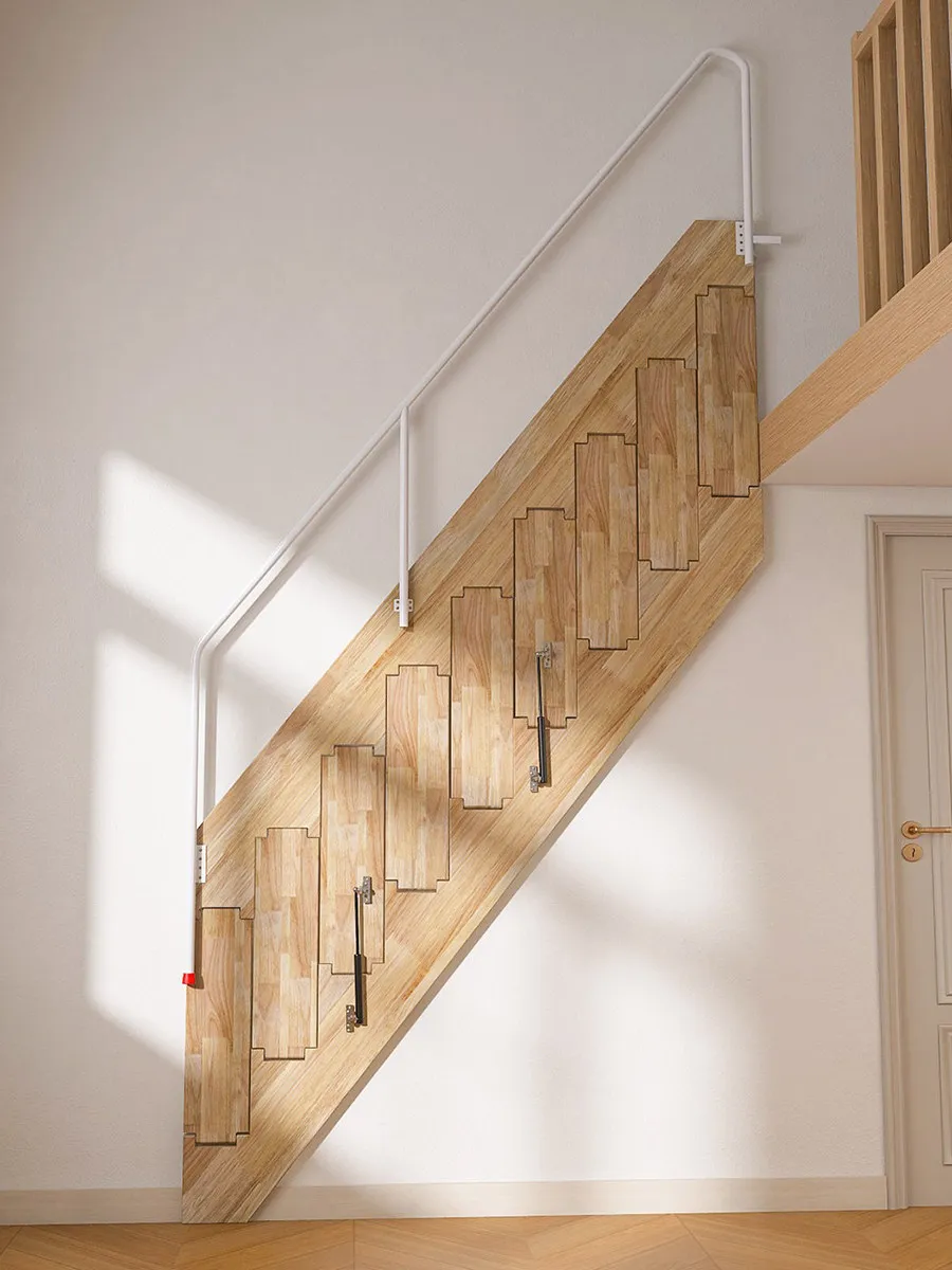 telescopic stairs Stretching invisible ladder Folding against the wall Straight ladder New indoor household loft ladder