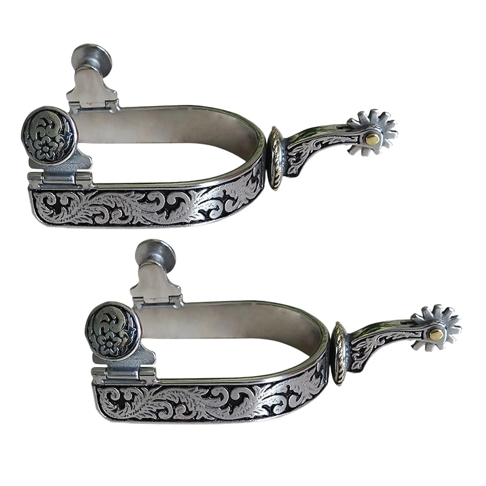 2x-馬用拍車-乗馬用拍車-装飾用具-乗馬アクセサリー-ウエスタンカウボーイ拍車-女性-大人-男性-牧場用