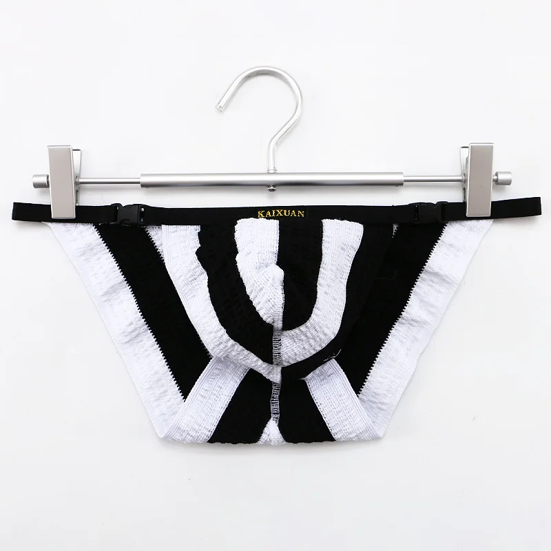 Men Sexy High Fork Underwear Elastic Panties Knit String Sexy Low Waist Briefs Comfortable Rainbow Underpant