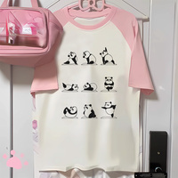 Panda t shirt women Digital streetwear Trendy Breathable anime women top tees 2000s 2000s Gothic