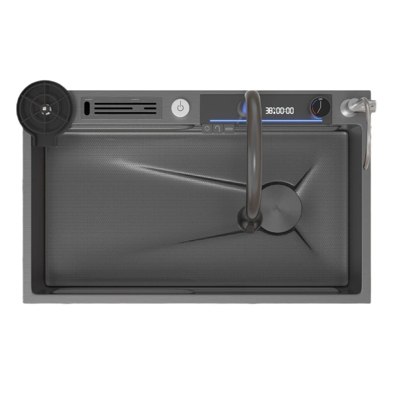 

Digital display intelligent sink honeycomb embossed 304 stainless