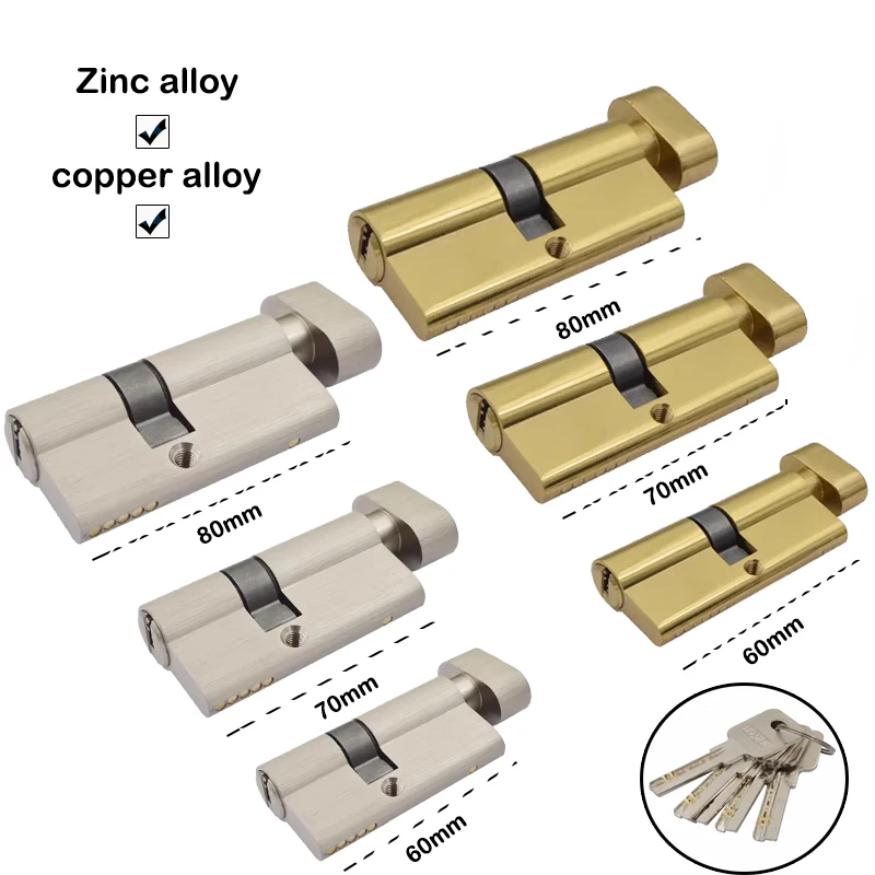 Replacement of lock cylinder for home interior anti-theft doors Keyed door lock Zinc alloy copper alloy 60mm 70mm 80mm