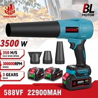 ONEVAN Brushless 3 Gears Electric Air Blowers Turbo 300000RPM Jet Fan Leaf Blower Dust Blowing Tool for Makita 21V Battery Pin