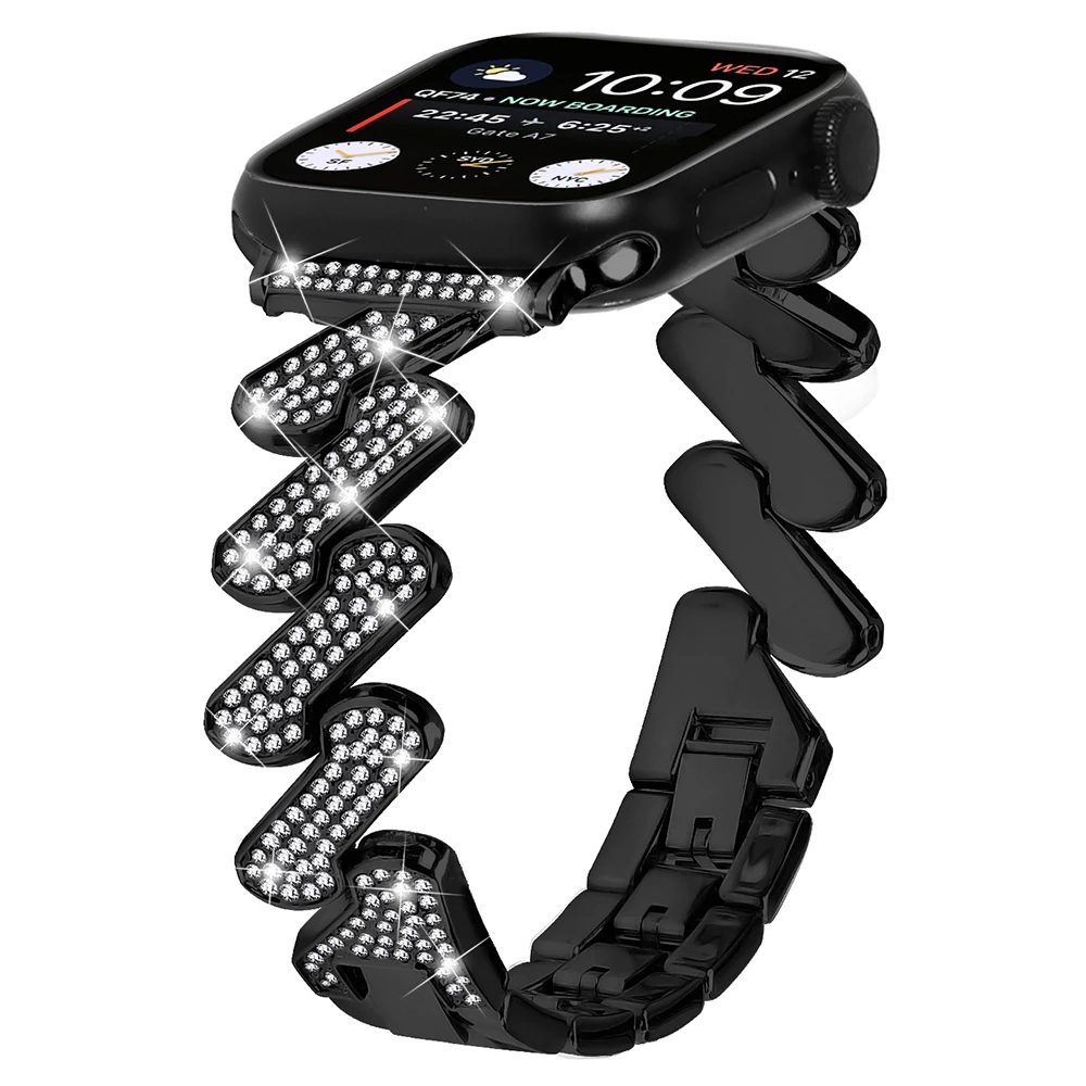 حزام ساعة لساعة أبل سلسلة 10 42 ملم / 9 8 7 41 ملم / SE (2023) SE (2022) SE 6 5 4 40 ملم / 3 2 1 38 ملم سوار ساعة من سبائك الزنك R