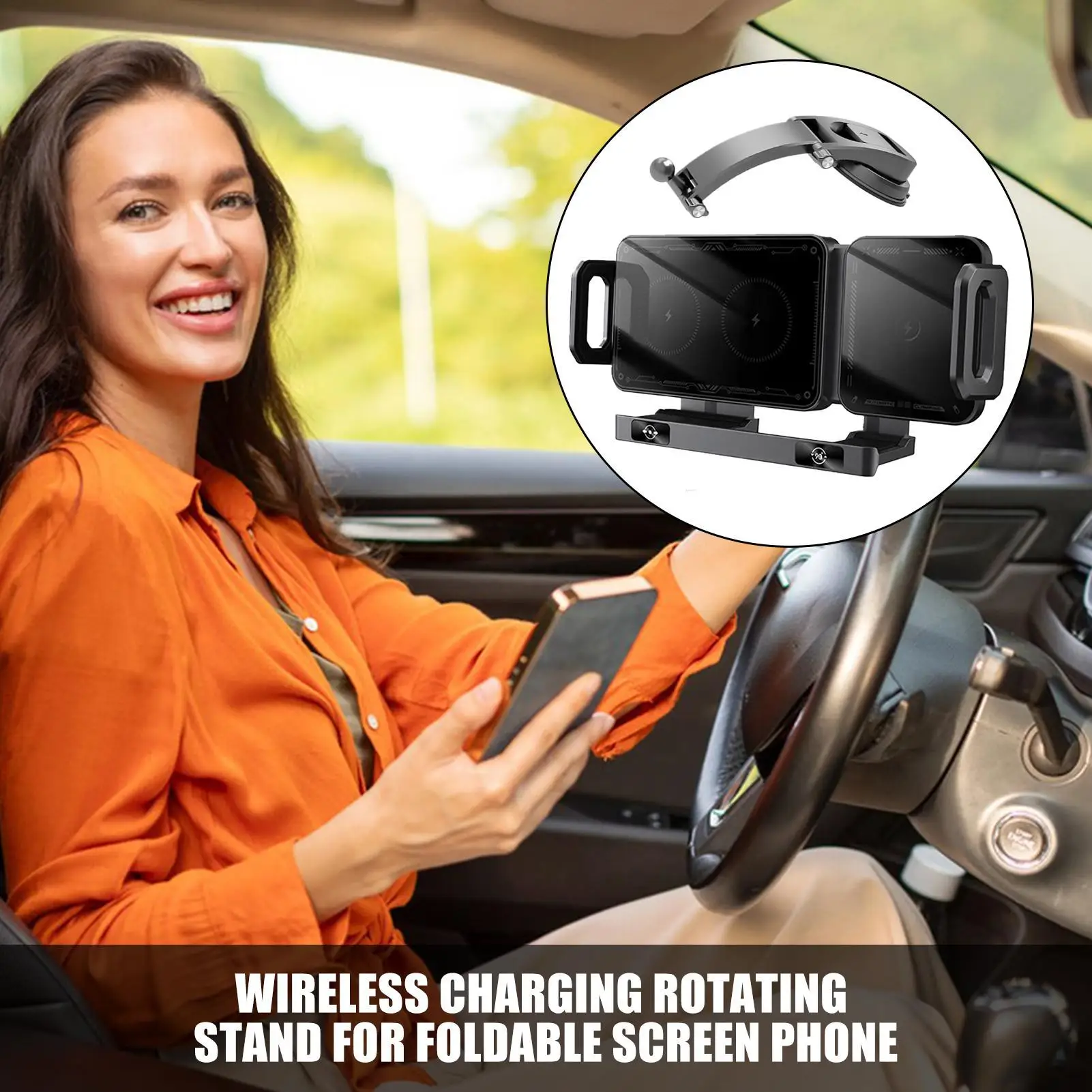 Car Wireless Charger Mount 15W Fast Charging Air Vent Bracket Auto Clamping Truck Cradle For Music Control Video Streaming Daily