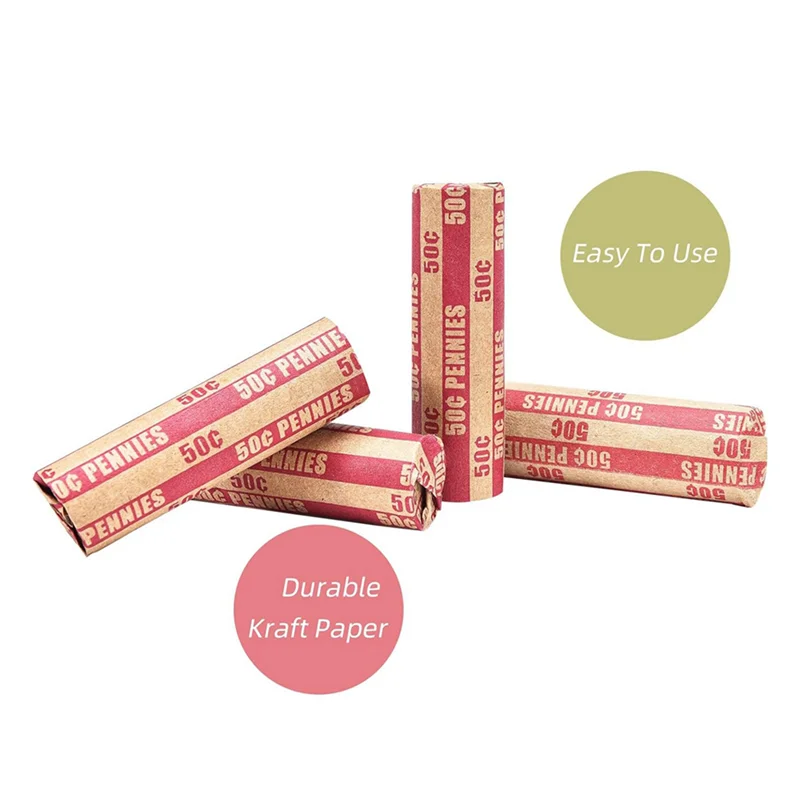 NIEUW-Penny Coin Wrappers Penny Sleeves Flat Penny Rolls Wrappers 1000PCS