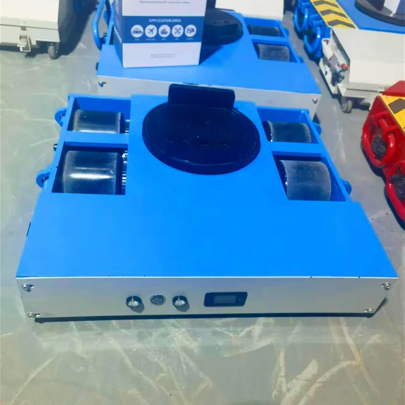 Battery Powered Load Moving Skates Remote Control Electric Transporter 50Ton Zero Turn Heavy Duty Rubber Wheels Dolly