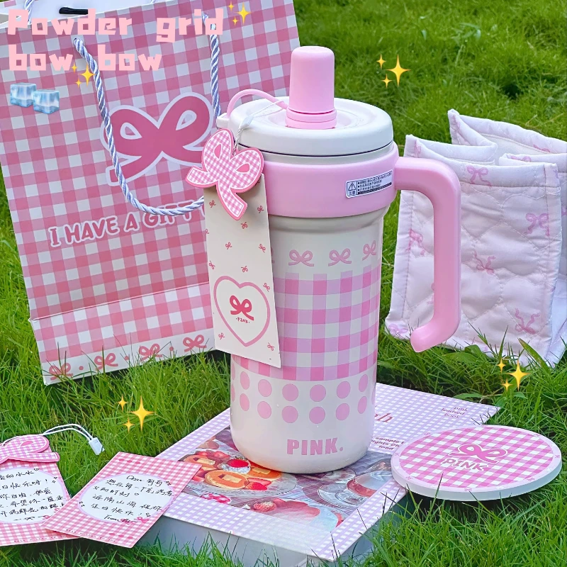 

Многоразовые соломенные термосы для девочек-подростков, посуда для напитков с ручкой, кавайные термосы для путешествий на вынос, Borraccia Termica, украшения для дома