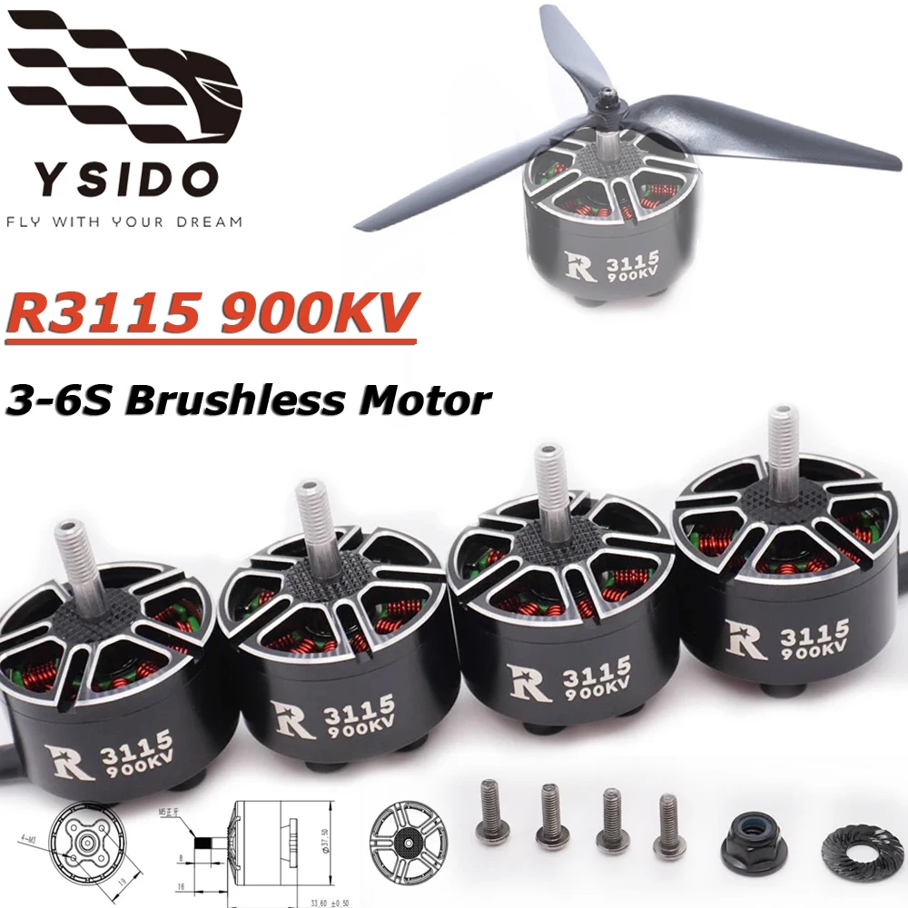 YSIDO R3115 3115 900KV 3-6S Brushless Motor for RC Multirotor X-Class FPV Cinelifter Taurus X8Pro Protek60 Racing Drone Parts