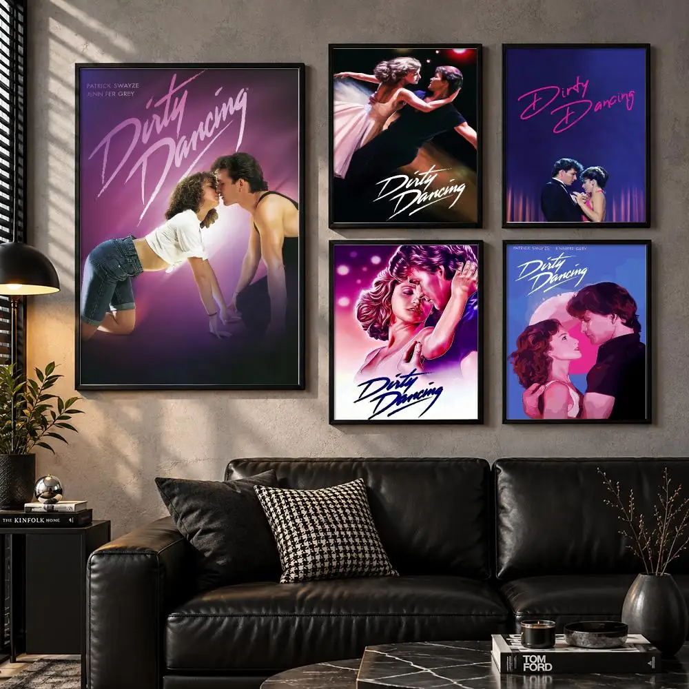 D-Dirty Dancing Poster Wall Art Sticker For Living Room Bedroom Bar Home Decor Mural Painting Decoration