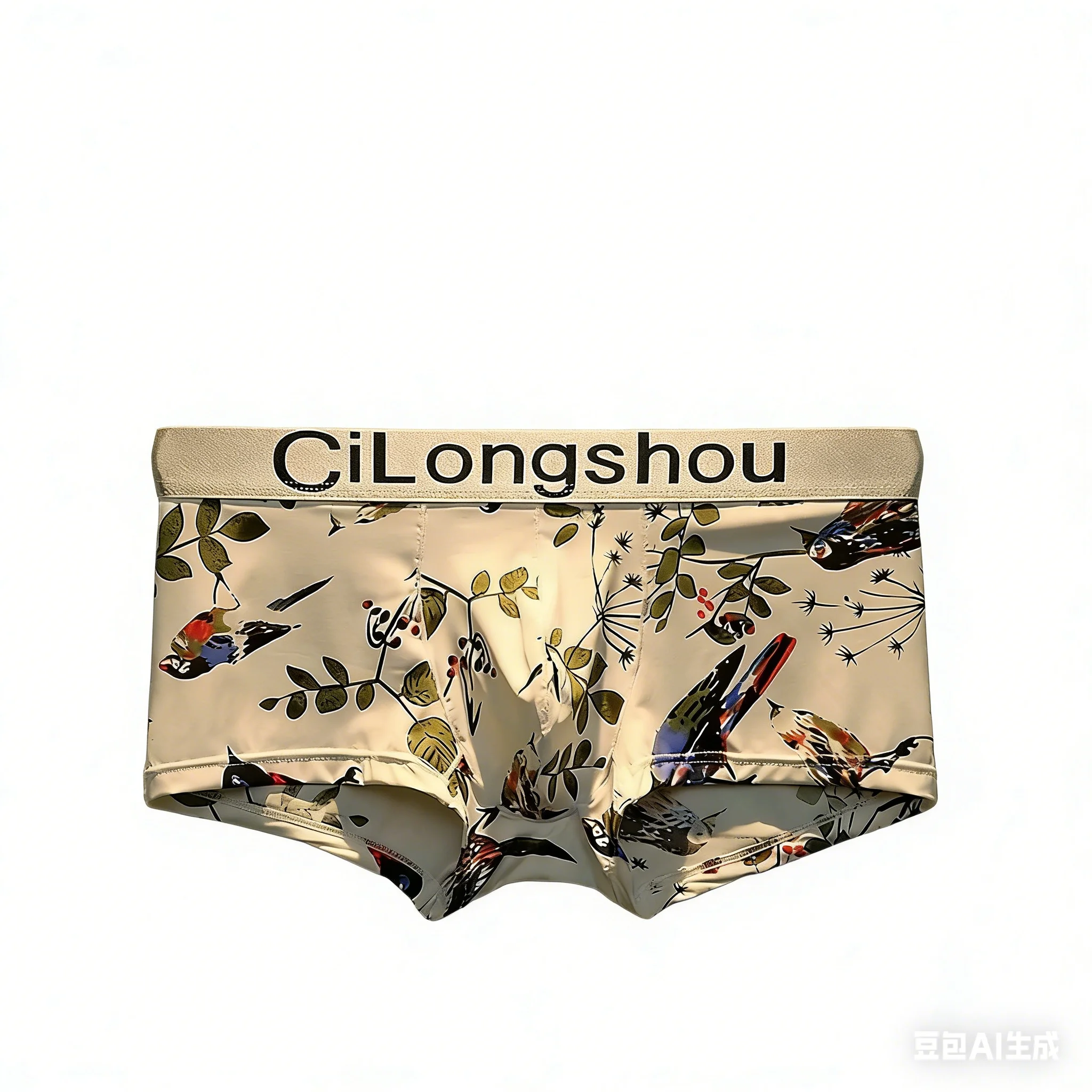 

Men's Boxy Underwear Summer Printed Ice Silk Elastic Quick Dry Cool Feel Sports Trunk Youth Low-rise U Convex Pouch Boxer Shorts