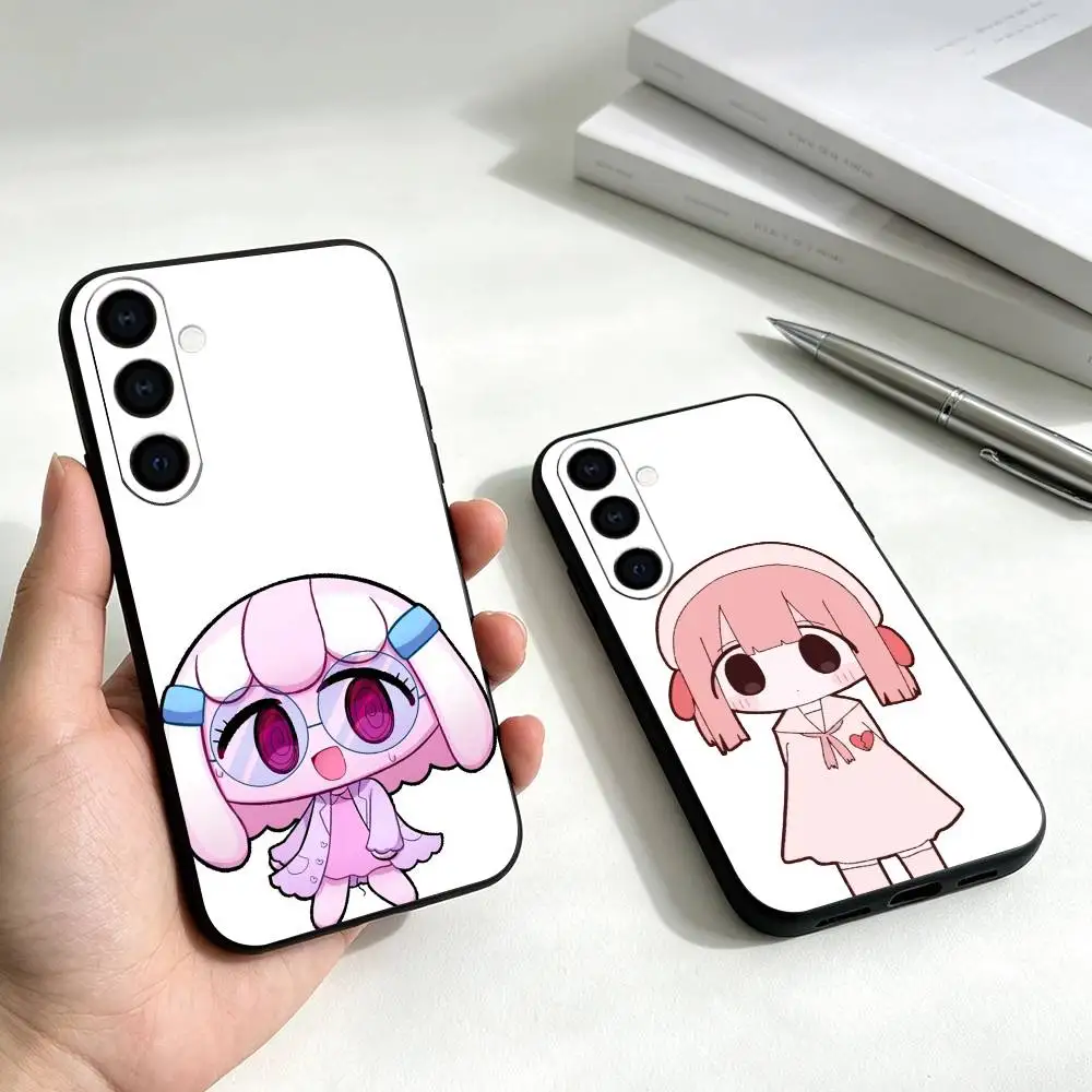 Cute P-Pepoyo Art Phone Case Black Silicone Soft For Samsung Galaxy A73,A72,A71,A70,A53,A52,A51 Gift