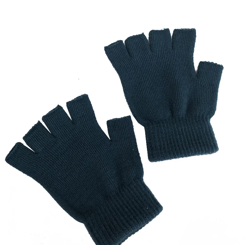 Autumn Winter Knitted Fingerless Gloves Women Men Half Finger Fingerless Gloves Super Warm Outdoor Mittens Solid Color Guantes