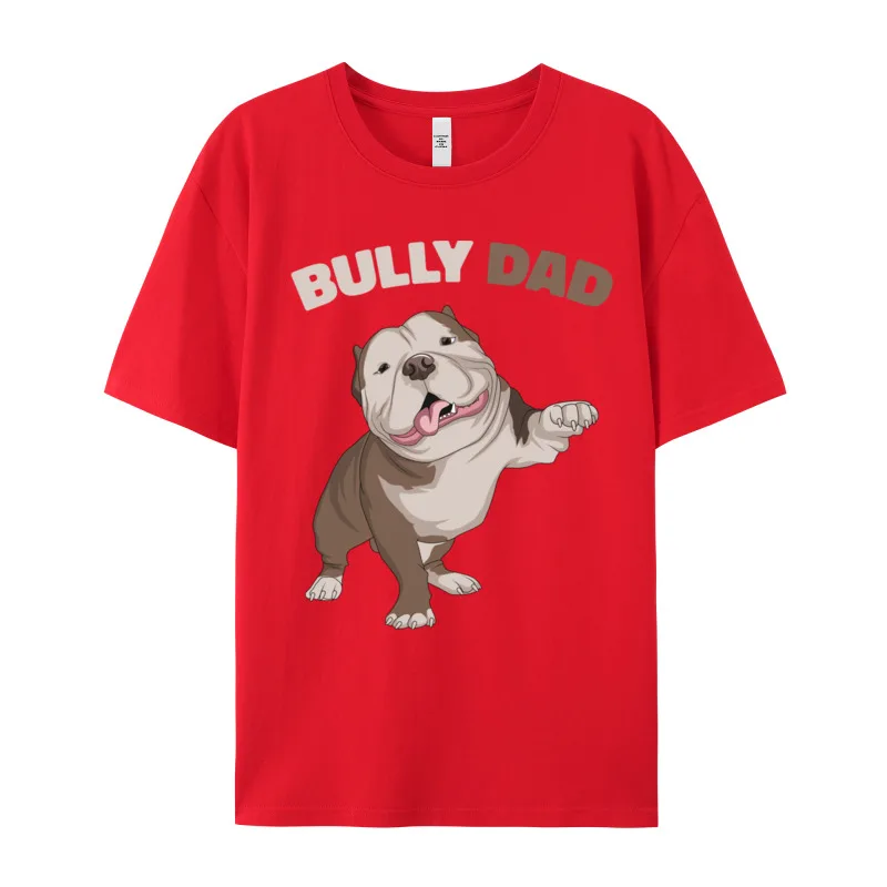 American Bully Dad Dog Owner Gift Tshirts Gift Idea Cotton Fabric Mother Day Tops & Tees Tees Short Sleeve Discount Round Collar