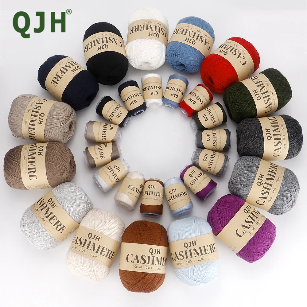 QJH 12 Set Luxurious Cashmere Yarn - Ultra-Soft & Premium Quality for Knitting Luxe Sweaters & Scarves, Hats - Yarn Enthusiasts