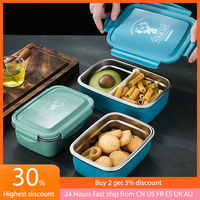 Stainless Steel Containers Portable Leakproof Insulation Lunch Box BPA-Free Bento Kitchen Storage Box for Adults Kids School