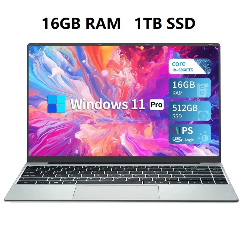 Neu! 14,1-Zoll-tragbarer Windows 11 Pro-Laptop-Computer Intel Core i9 8950HK HD-Bildschirm 16 GB RAM 1 TB 2 TB SSD Gaming-Laptops PC Gamer