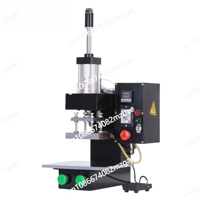 Pneumatic Bronzing Machine with Small Hot Press System, Leather Embossing and Automatic Branding Equipment