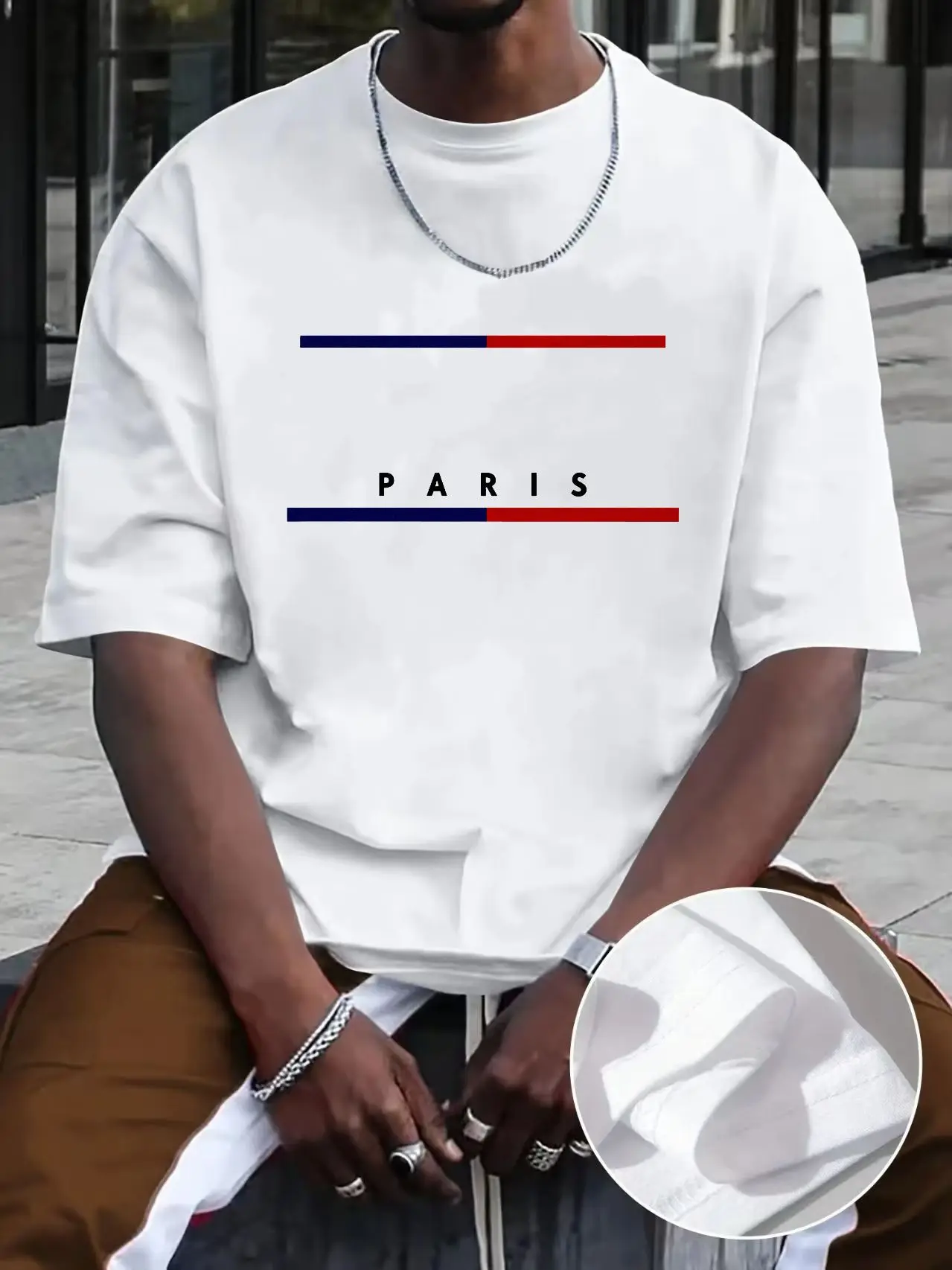 2024 New Digital Print Super Elastic Casual Short-Sleeved Men's Daily Party Home Social T-Shirt Solid Color Vintage Streetwear