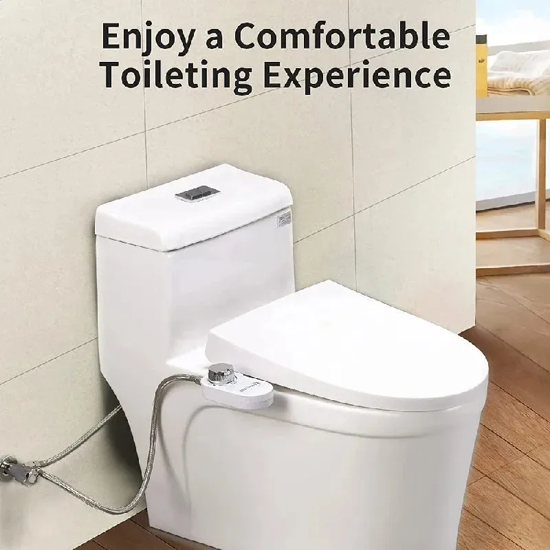 

Неэлектрическая насадка-биде для унитаза с двойным соплом, самоочищающаяся, для переднего и заднего омывания, подача пресной воды, простая установка для домашнего комфорта