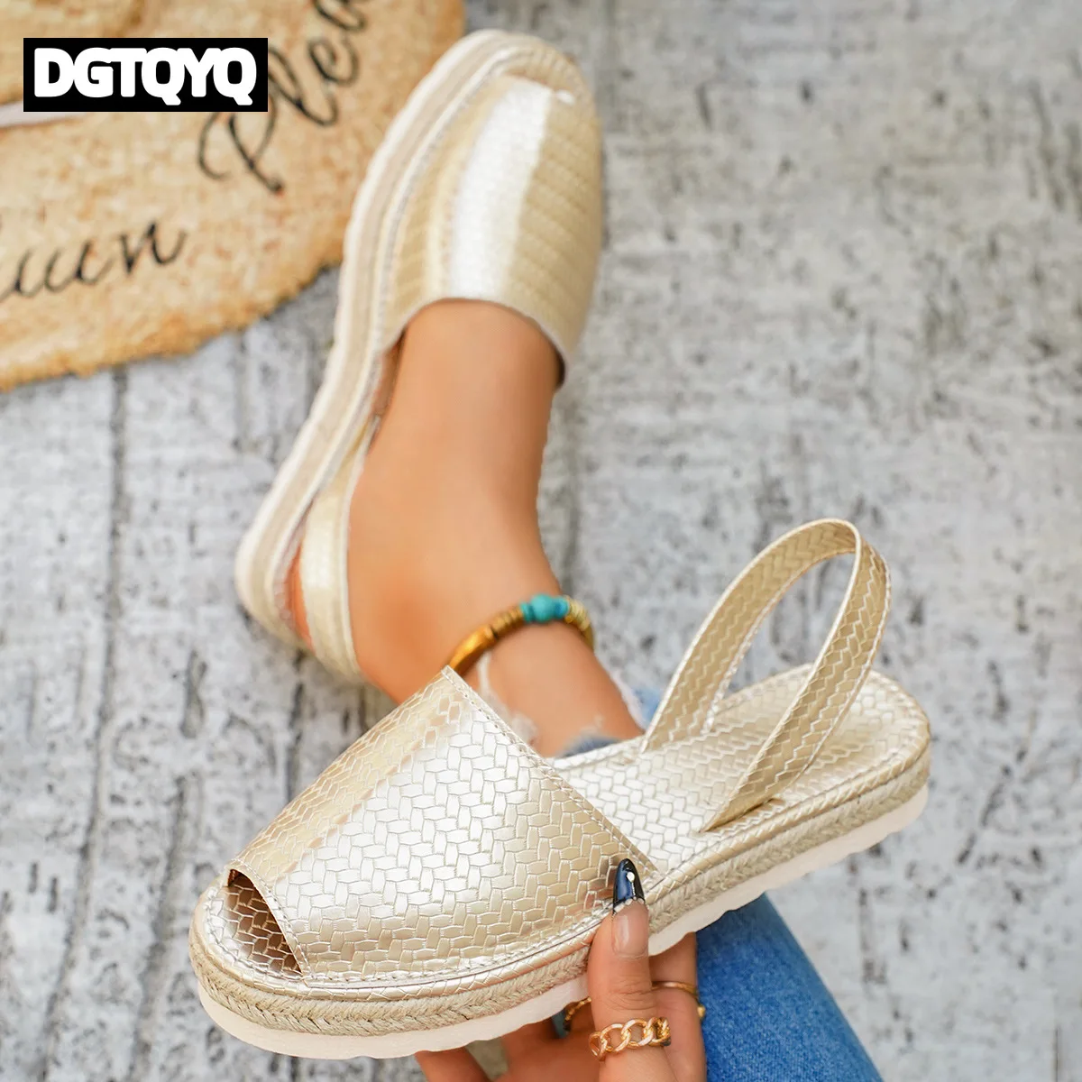 

Fashionable Thick Soled Tall Women's Brown Leather Menorcan Sandals 2026 Summer New Fish Mouth Slope Heel Slippers for Women