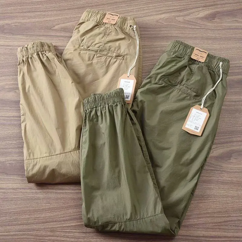 Spring Autumn Men's Workwear Pants Loose Fit Durable for Construction Site Wear Breathable Quick Dry Cargo Trousers
