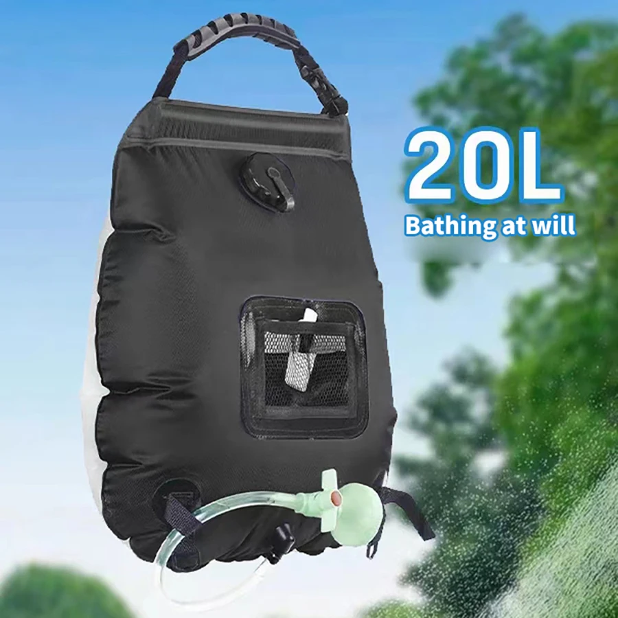 Solar Hot Water Bag 20L Shower Bag Outdoor Portable Camping Shower Bath Bag