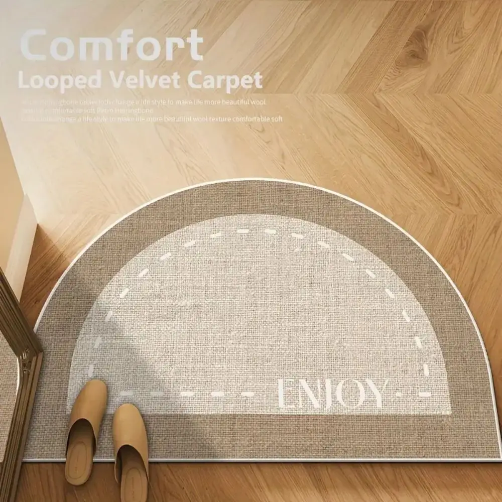 VIKAMA semi-circular doormat, non-slip bath rug, durable, suitable for kitchen, bathroom, bedroom decoration.rug