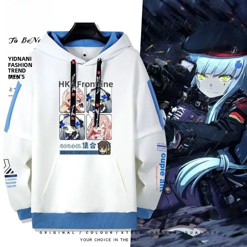 Teen Girl Gaming Group 404 Squad Commander Faux Fur Lined Hoodie Casual Outerwear Spring Autumn Polyester Comfortable Fit