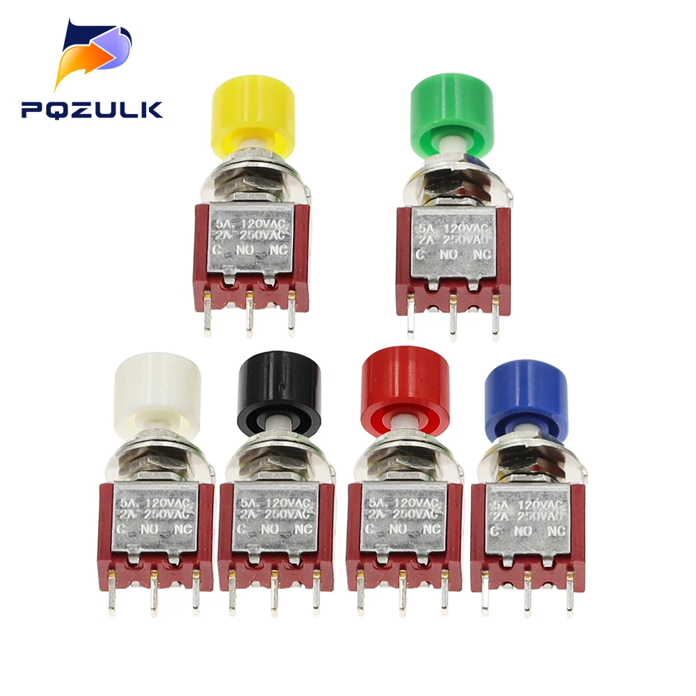 High Quality 6mm 3/6Pin 2 Position Mini Momentary Automatic return Push Button Switchl ON OFF 5A125V/2A250V Toggle Switch