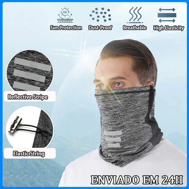 Ice Silk Breathable Bandana UV Protection Cycling Headband Outdoor Sport Quick-drying Face Mask Unisex Magic Neck Gaiters Scarf