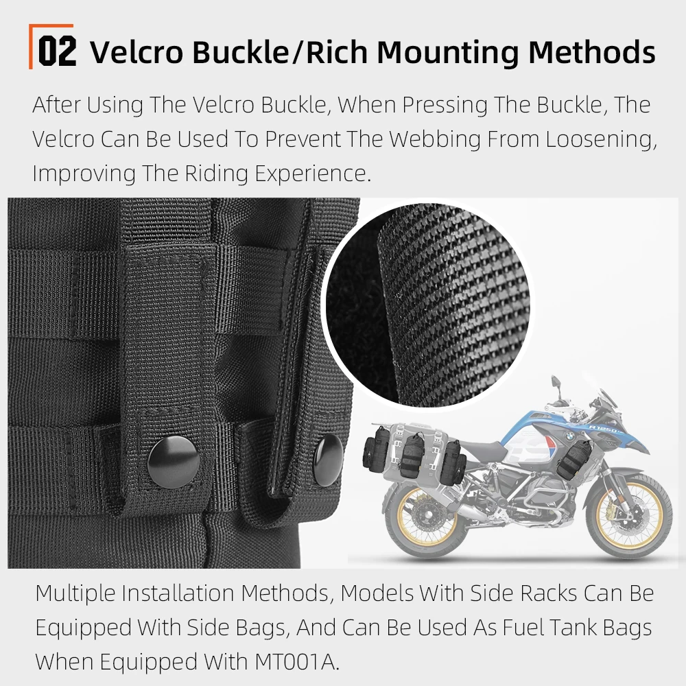 Rhinowalk Motorcycle Bottle Holder Motor Insulated Kettle Bag Quick Release Water Cup Holder With MOLLE System On Motorbike Bag