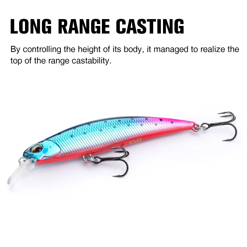TSURINOYA NEW Fishing Lure DW75 Sinking Minnow Jerkbait Wobbler 70S 70mm Minnow Hard Bait Freshwater Bass Trout Lure Swimbait