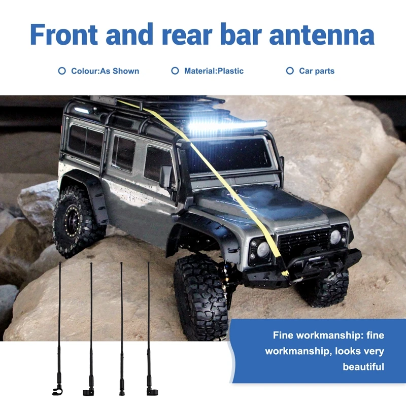 Antenne de simulation en nylon pour voiture RC Inoler, Trx4, Trx6, Axial Scx10, Yikong, Yikomo, 1/10, 1/8, 4 pièces