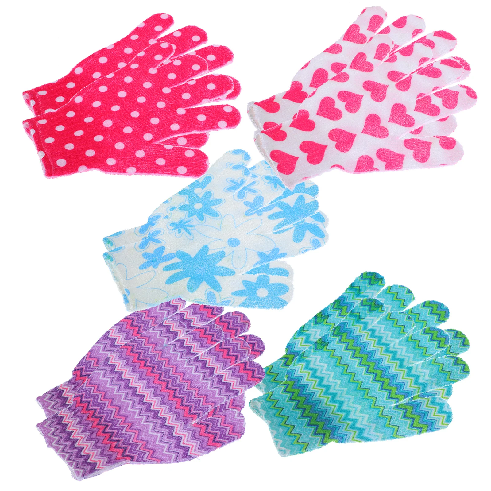 

10Pcs Shower Glove Body Scrubber Durable Design Mixed Color Strong Cleaning Ability Prevent Falling Off Practical Gift