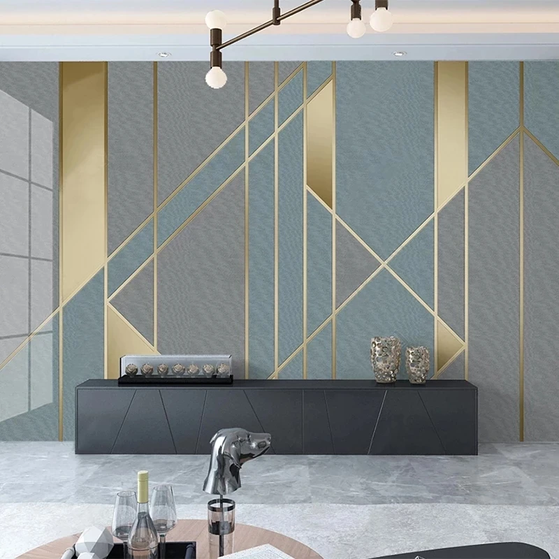 Custom Photo 3D Mural Modern Simple Geometric Line Wallpaper Living room sofa TV background wall bedroom restaurant wall fabric