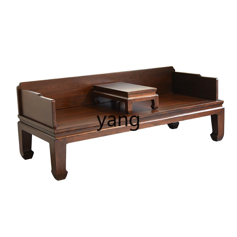 

TGF all solid wood Arhat bed new Chinese plain Arhat couch simple old elm sofa