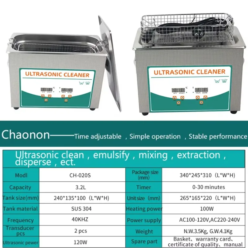New Ultrasonic Cleaner Equipment for Industrial & Home Commercial Cleaning for Jewelry & Glasses Electric Fuel