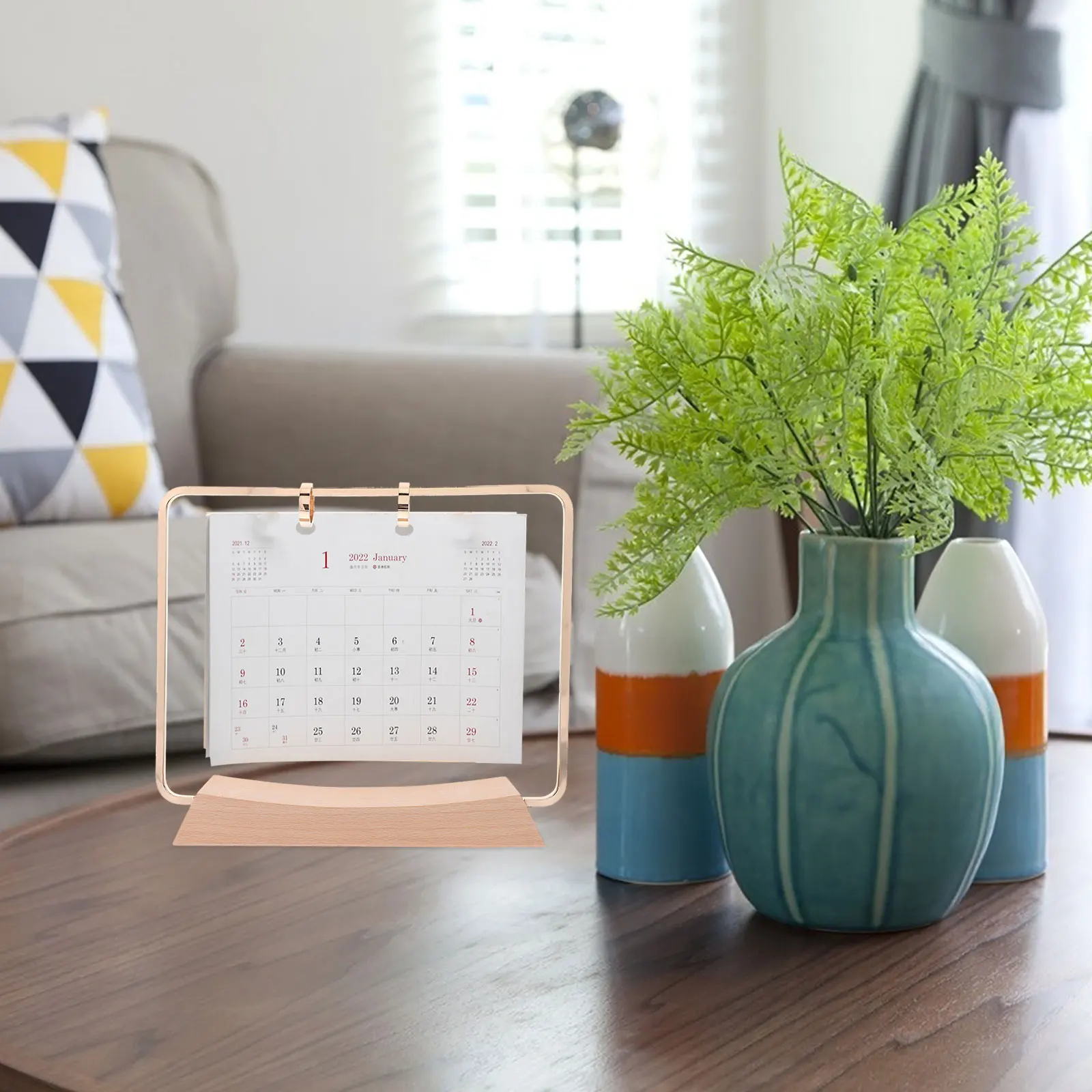 

Desk Calendar St Mini Easel Display Frame Wrought Iron Spacesaving Design Longlasting Metal Convenient Page Flipping Desktop