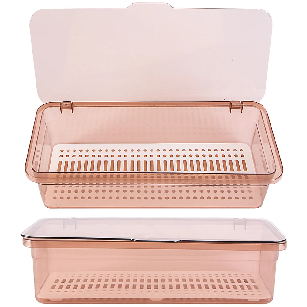 

2 Pcs Chopsticks Storage Box Organizer With Lid Rest Utensil Drying Rack Holder Pp Tableware Tray