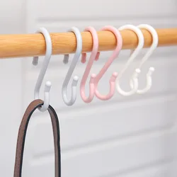 8PCS S-shaped Door Behind Hook Multi-purpose Kitchen Hooks Wardrobe Clothes Cross Bar Universal Portable Bathroom Plastic Hook