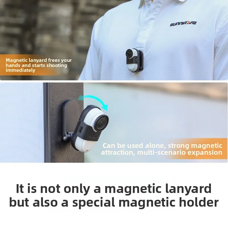 Sunnylife Insta360 GO3/GO3S حامل حبل مغناطيسي على الصدر - تصوير الشخص الأول لـ GO3S